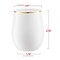 White with Gold Elegant Stemless Plastic Wine Glasses - 12 oz. (64 Glasses)